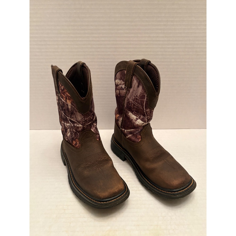 Rocky Kids 8 WP Western Boots Brown Realtree Camo RKW0258C Size 1M
